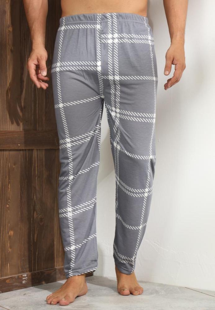 Pantaloni de Pijama ,Big Size ,Barbati,Culoare Gri cu Alb,Engros